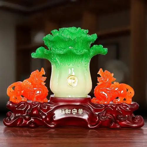 招财貔貅发财树摆件一对大号玉白菜客厅装饰办公室桌面设开业礼品