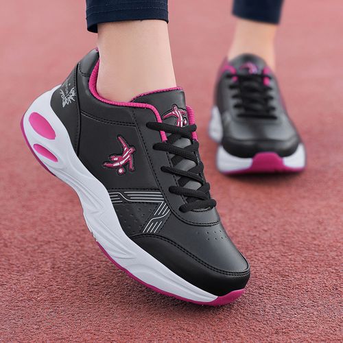 断码品牌狄威乔丹女鞋皮面防水防滑轻便小白鞋百搭运动鞋旅游鞋