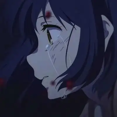 丧动漫女头黑白流泪伤感的丧系列黑白动漫女头高清图片