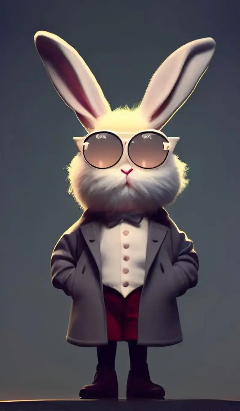 潮潮酷酷的绅士兔子,是不是也很帅?#图文来了 #美式复 - 抖音