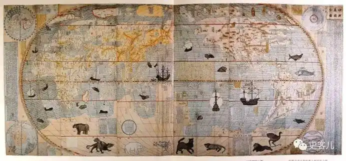 万历十二年,即公元1584年,中国历史上第一张中文世界地图"坤舆万国