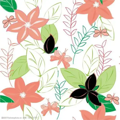 彩绘花朵插画图片-图行天下图库