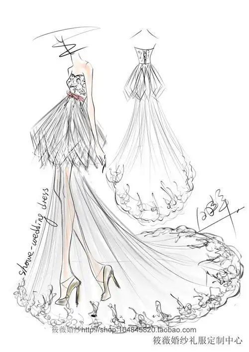 婚纱简笔画手绘长裙 婚纱简笔画手绘长裙简单