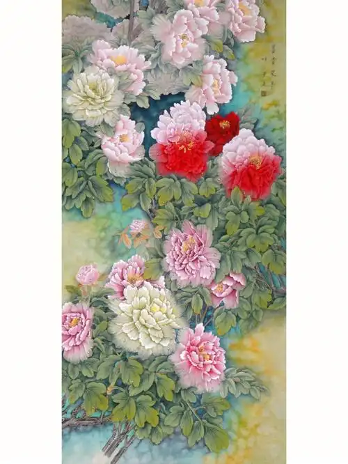 画家李叶波工笔牡丹国色天香雍容华贵