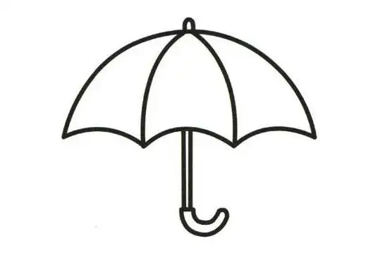 儿童雨中的伞简笔画