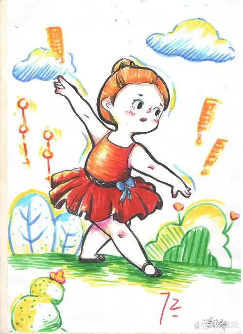 命题画周考《跳舞的小女孩》