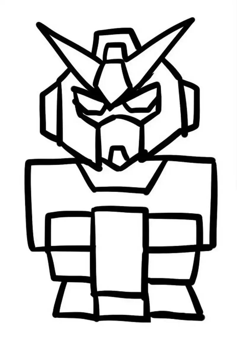 高达,元祖高达,机器人,创意儿童画      课上画给孩子们看的示范