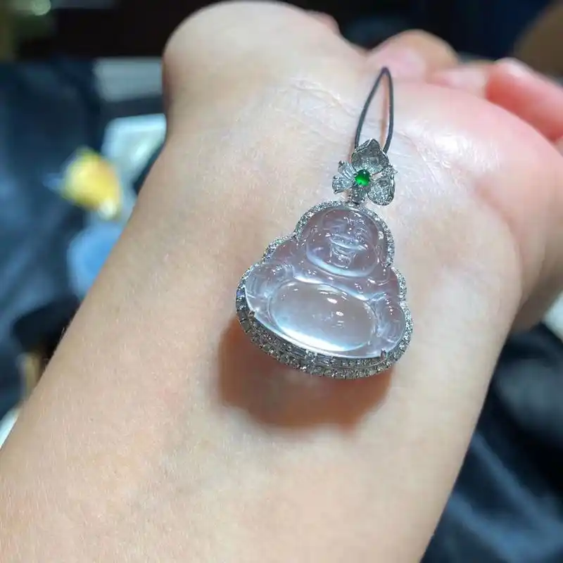 天然翡翠佛公合集 a货天然翡翠,18k金镶嵌 七夕节要来了,送她一个翡翠