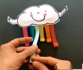 亲子两个立体彩虹创意手工培养孩子创造力和动手能力