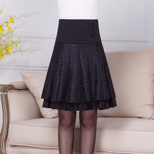 中老年女装半身裙秋冬妈妈装半裙中年女短裙百褶裙老年人裙子春秋