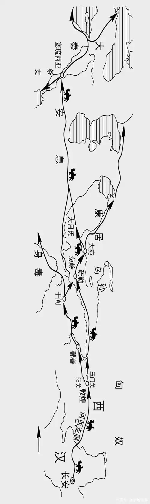古丝绸之路示意图@摄图网,请横屏从左至右阅览▼