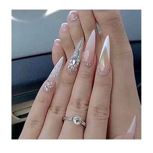 跨境爆款尖甲甲片假指甲尖头美甲甲片透明 尖形沙龙甲片厂家批发