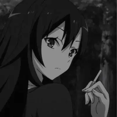 黑色丧女头像 黑白丧二次元女生头像