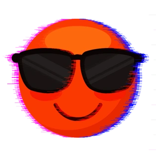 圆脸表情故障艺术风格