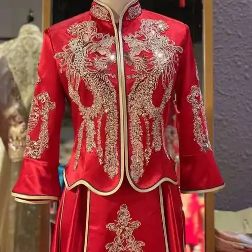 结婚中式礼服重工高端龙凤褂中国风出阁服秀禾服女新娘服新款