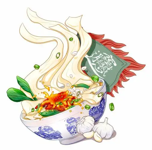 西安美食插画设计
