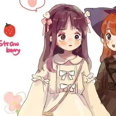 卡通闺蜜头像二人可爱动漫女生双人闺蜜图片