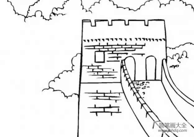 世界著名建筑 中国长城简笔画图片