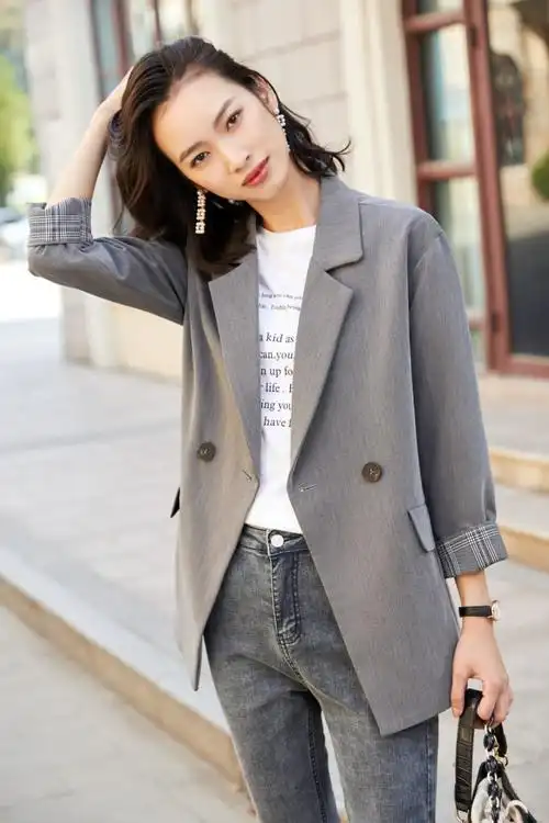 春秋冬小西装外套女韩版修身时尚气质休闲红色西服ol长袖工作服