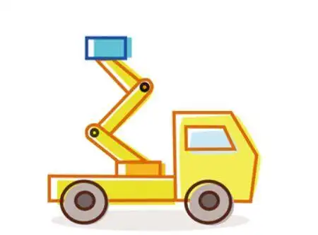 儿童画升降车高空升降车的简笔画