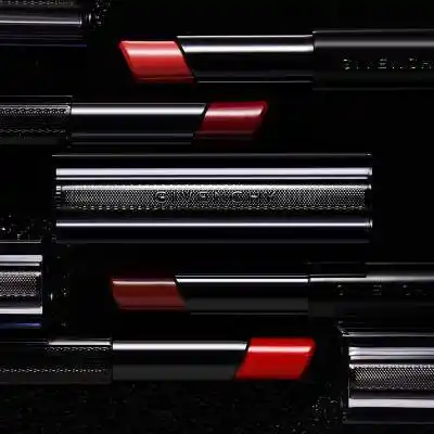 givenchy纪梵希 禁忌之吻漆光唇膏3.3g 黑管变色黑丝带滋润口红