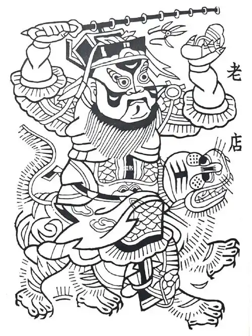 中国图案|传统门神线稿素材