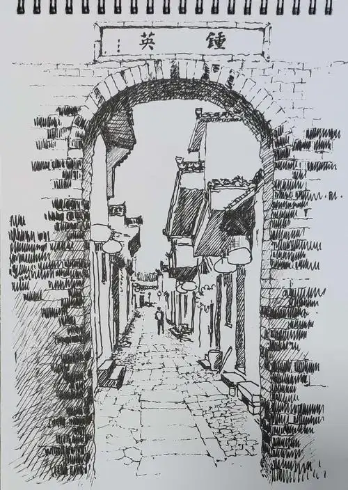 钢笔速写:小巷深处