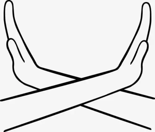 简笔画手势打叉