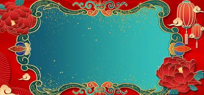 中国国潮宫廷风复古典祥云banner海报中式背景psd设计素材