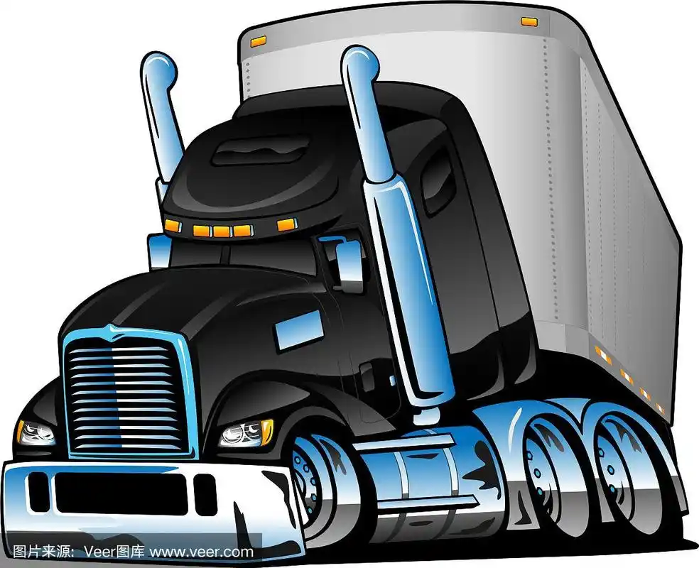 带卡通拖车的半挂车