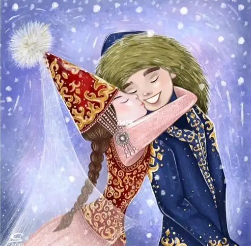 艺术热门哈萨克手绘插画