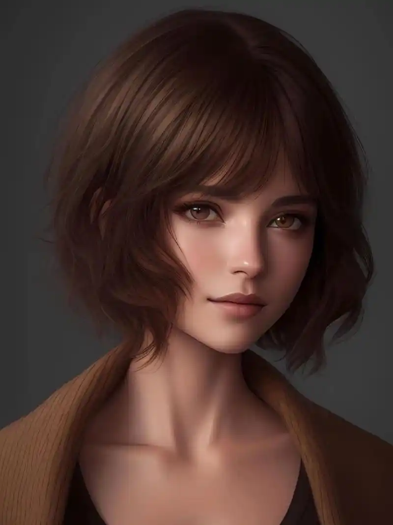 ai 绘画作品分享 短发女孩 2