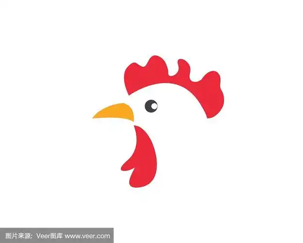 鸡标志矢量插图模板