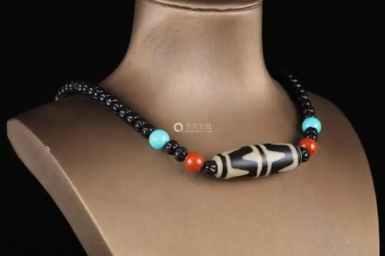 椰蒂百香籽绿松南红虎牙天珠锁骨链