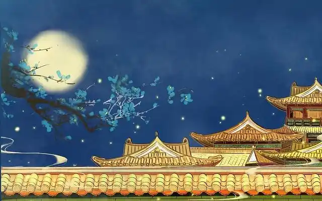 古风宫廷屋檐意境png素材古风屋檐插画