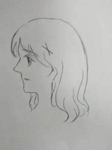 侧脸风姑娘简笔画