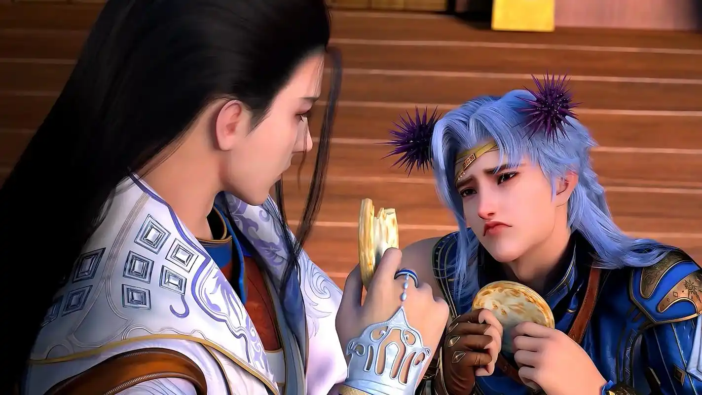 国漫男神|《神澜奇域无双珠》蓝歌与法铧4k高清壁纸:两人分别来自法域