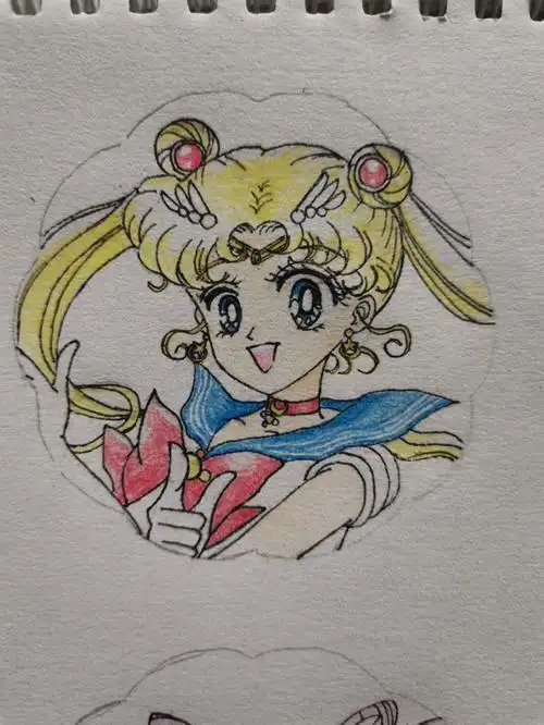 美少女战士手绘头像(彩铅版)