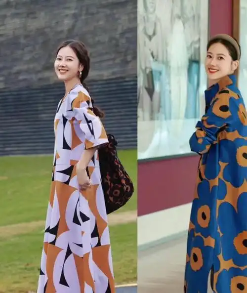 杭州女生真会打扮,"长裙 低跟鞋"优雅时髦,一看就很有气质