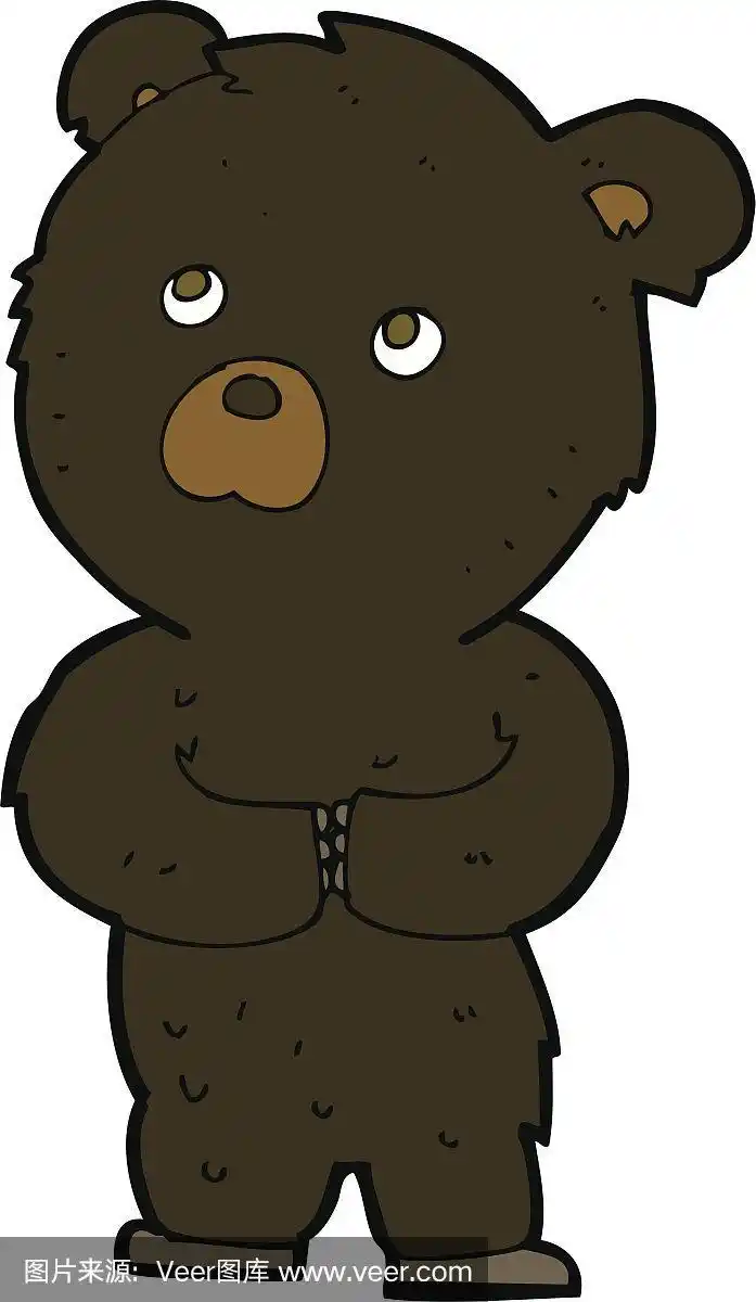 卡通黑熊幼崽
