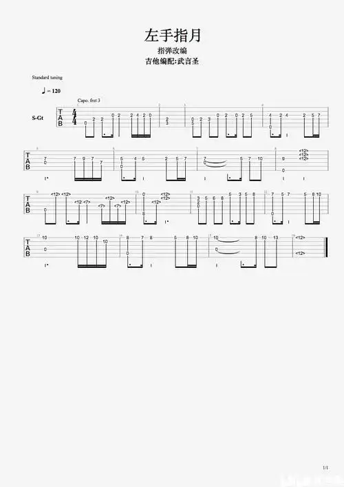 【武言圣】指弹改编 | 左手指月(附吉他谱及曲目分析)