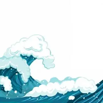 浪花海浪波浪传统插画240248png图片素材