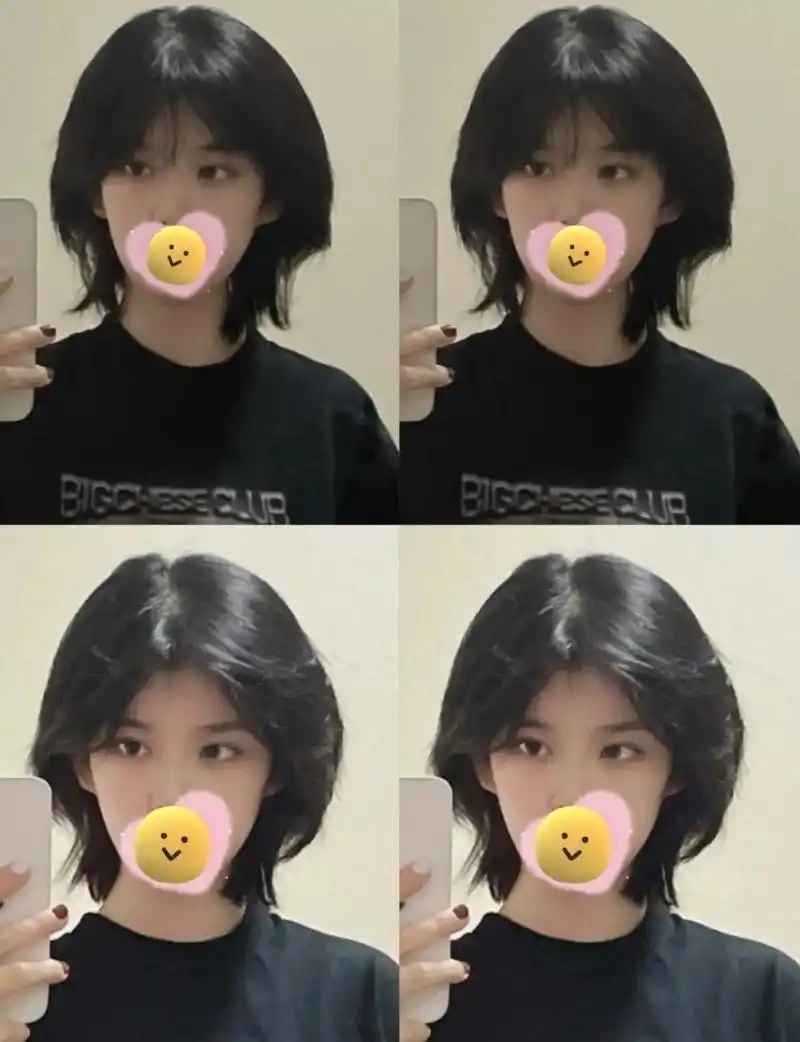 日系高层次少女感短发 设 鲻鱼头狼尾 96整体发型是高层次的～会让