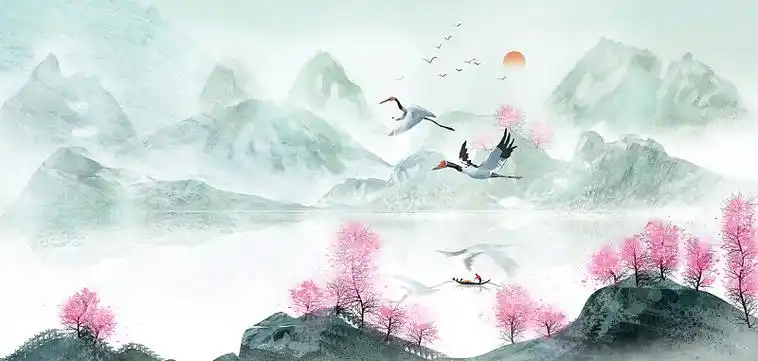 淡雅山水画图片