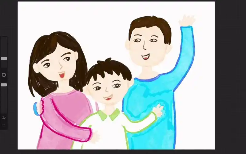 超简单 儿童画 全家福 示范