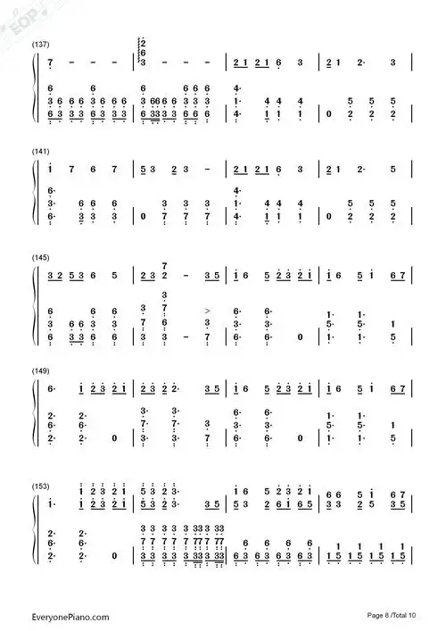 万神纪-星尘双手简谱预览8