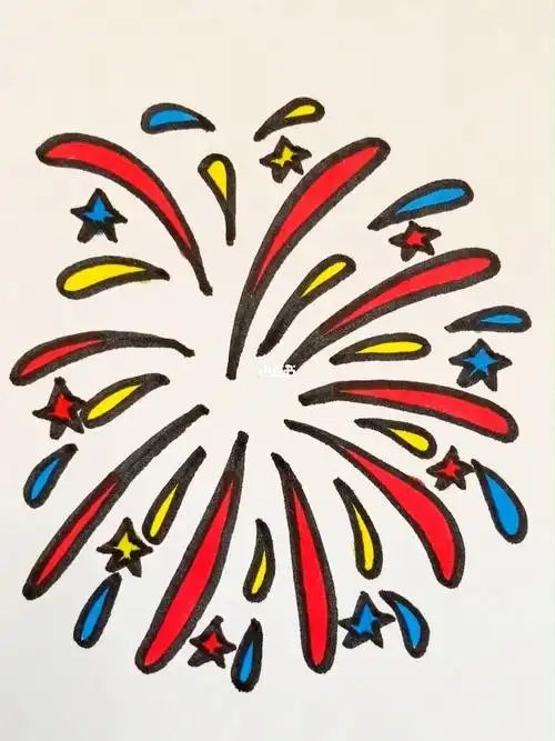 和我一起画新年的烟花吧