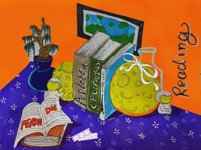 79岁儿童美术书桌一角