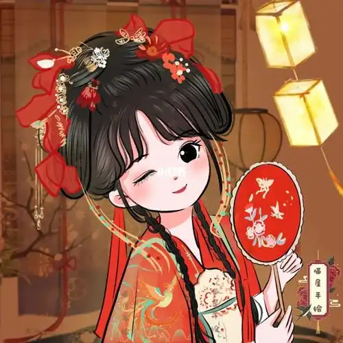 手绘头像回眸一笑百媚生六宫粉黛无颜色