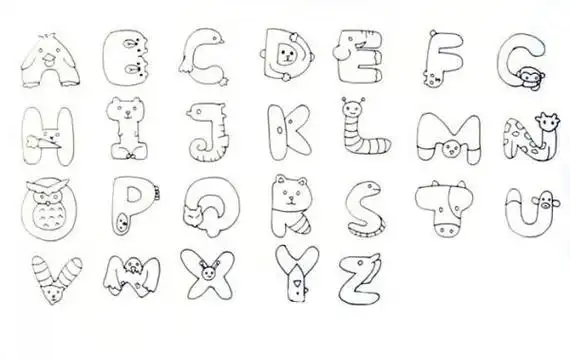 26个英文字母创意画_简笔画教程_简笔画大全